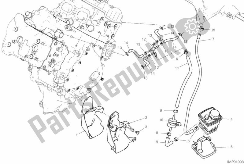 All parts for the Canister Filter of the Ducati Superbike Panigale V4 S Corse 1100 2019